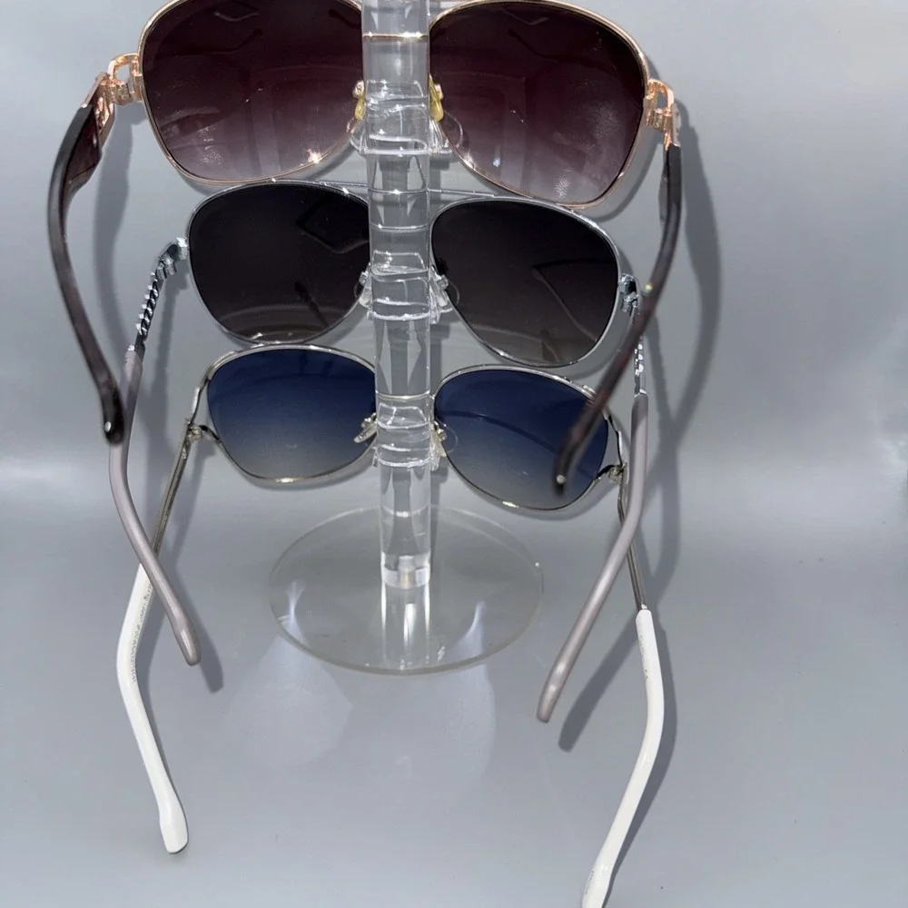 3 pairs -Authentic Jessica Simpson Aviator HOT Sunglasses- Silver & Rose Gold